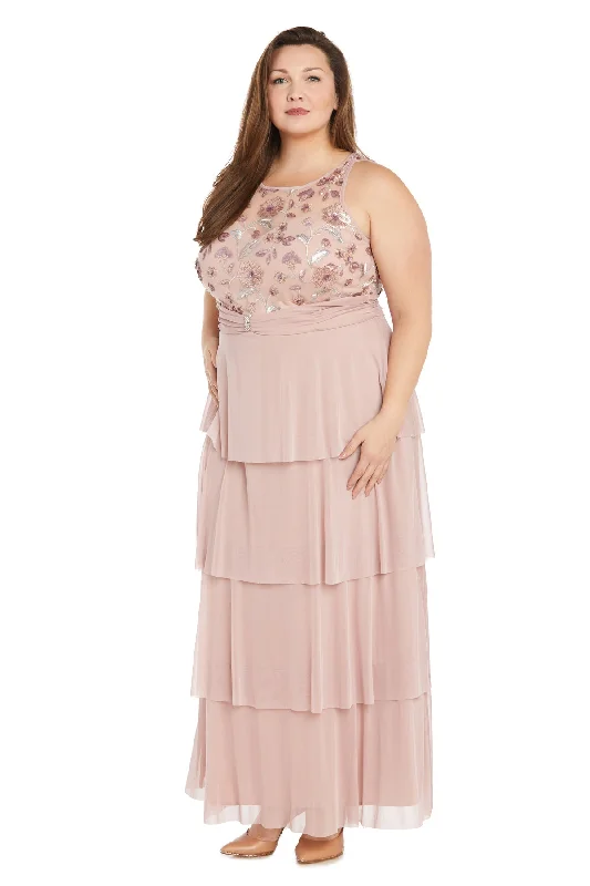 Major Savings R&M Richards 1892W Long Sequin Formal Plus Size Dress