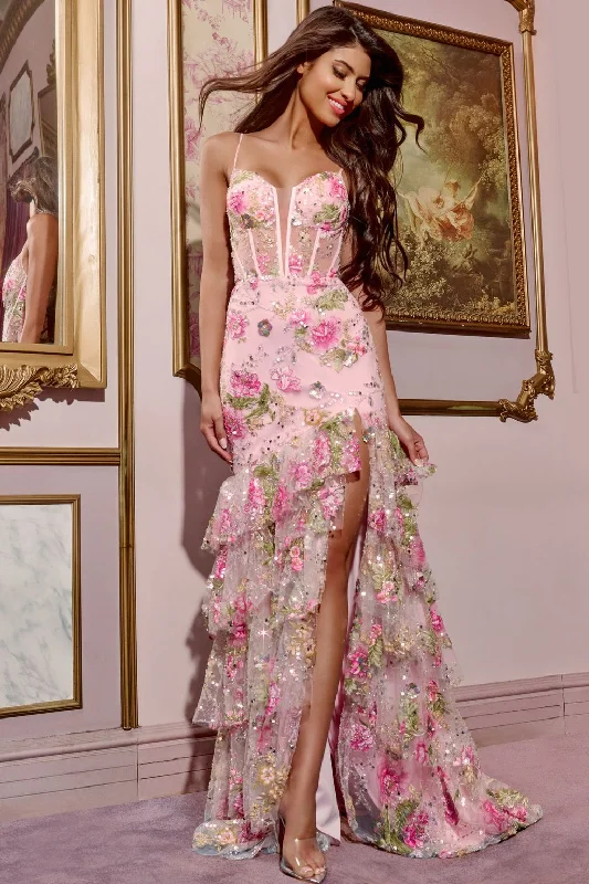 Super Sale Jovani 43172 Long Glitter Floral Formal Evening Prom Dress