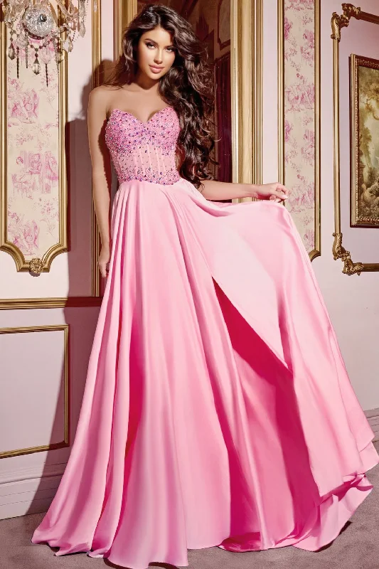 Don’t Miss Out Jovani D6021 A Line Formal Beaded Corset Prom Dress