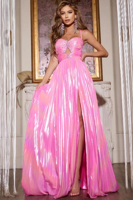 Weekend Flash Sale Jovani D6028 Pleated A Line Long Formal Metallic Prom Dress
