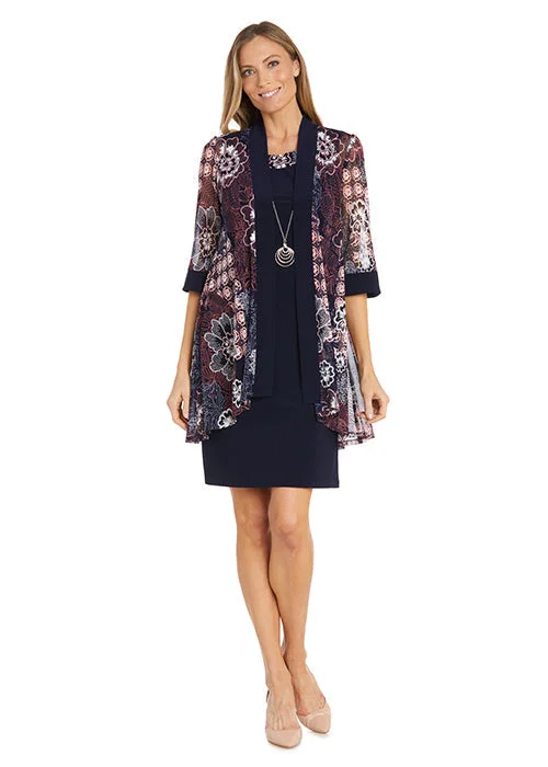 Huge Discounts R&M Richards 1302 Short Mother of the Bride Printed Jacket Dress