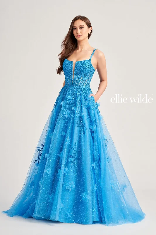 Don't Miss Ellie Wilde EW35081 Prom Long Beaded Applique Ball Gown