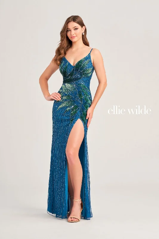 Value Deals Ellie Wilde EW35066 Formal Long Sequin Fitted Prom Gown