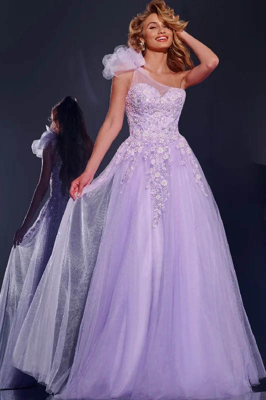 Flash Sale Jovani 37427 Long Ball Gown Beaded Applique Prom Dress