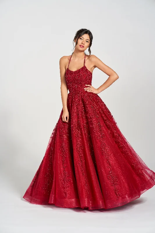 Online Specials Colette CL12221 Halter Formal Prom Beaded Long Dress