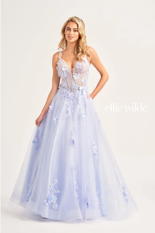While Supplies Last Ellie Wilde EW35122 Long Ball Gown Beaded Applique Prom Dress