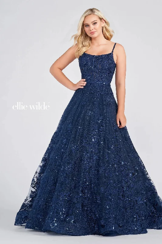 Savings Bonanza Ellie Wilde EW122109 Long Pocket Ball Gown Prom Dress