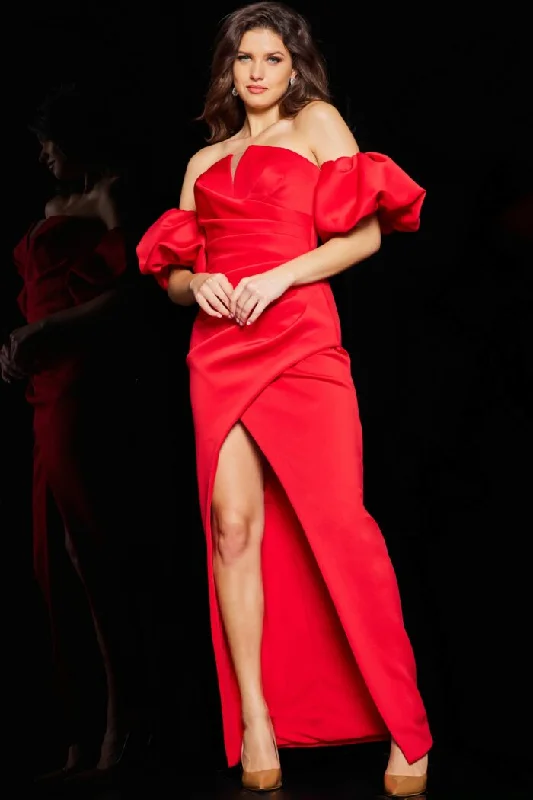 Low Prices Jovani 220710 Long Pleated Slit Formal Prom Dress