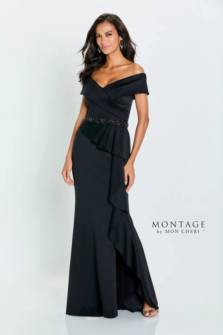 Discount Mania Montage 221976 Long Ruffle Slit Formal Evening Dress