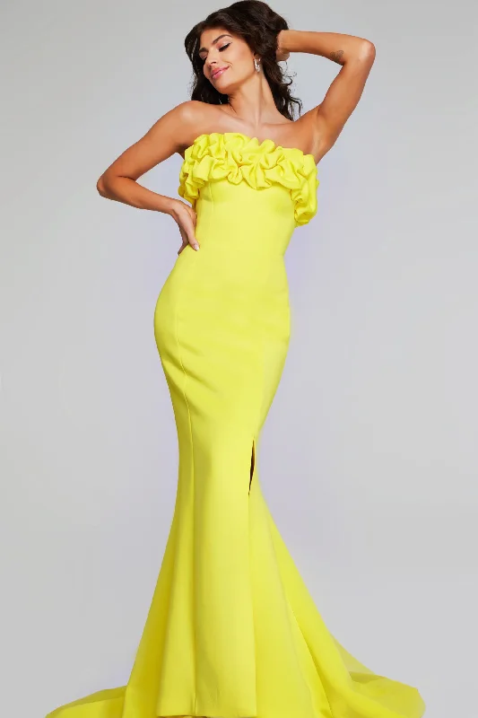 Reduced Prices Jovani 38922 Long Mermaid Fit Formal Ruffled Evening Dress