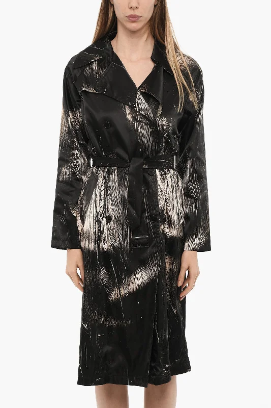 While Supplies Last Louisa Ballou Nylon Double Breasted Trench With Belt