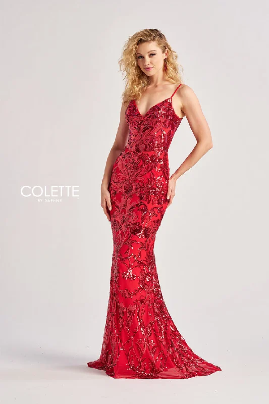 Markdown Madness Colette by Daphne 8685 Long Mermaid Formal Sequin Pprom Dress