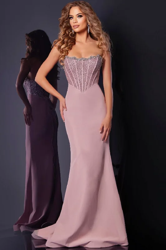 Midnight Sale Jovani D5310 Beaded Long Corset Formal Prom Dress