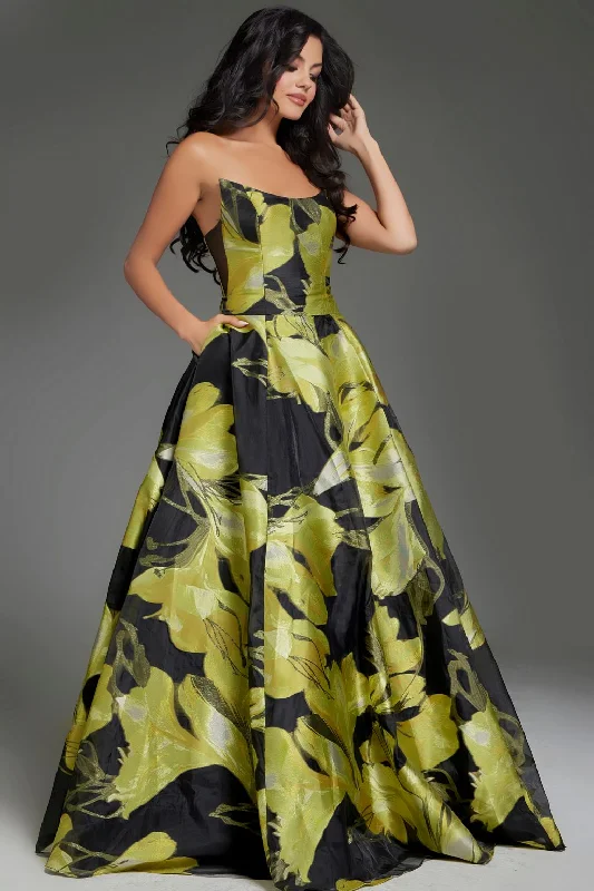 Sale Event Jovani 42435 Long A Line Floral Print Formal Prom Dress