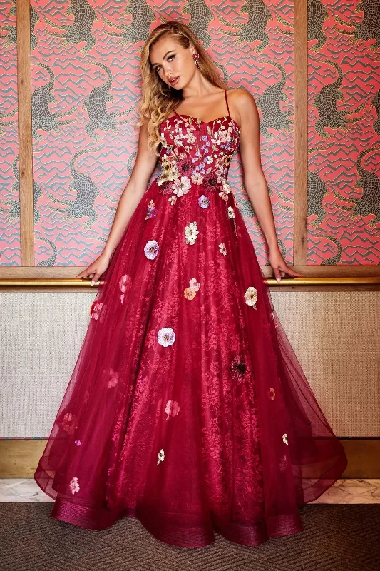 Deal Mania Colette CL2086 Formal Beaded Floral Applique Prom Long Dress
