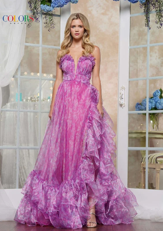 Major Savings Colors 3591 Formal Long Ball Gown Pleated Prom Dress