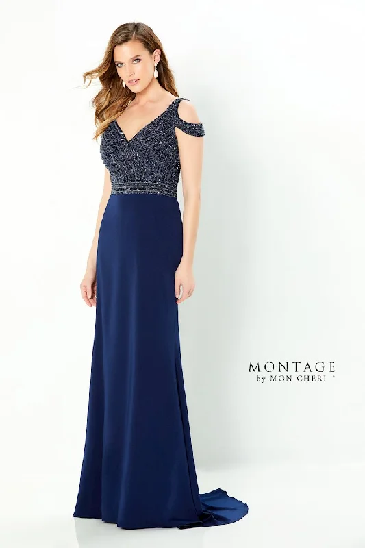 Deep Discounts Montage 220951 Beaded Gown Long Bodice Formal Dress