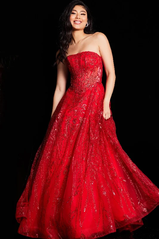 Hurry In Jovani 26109 Long Formal Beaded A Line Prom Ball Gown