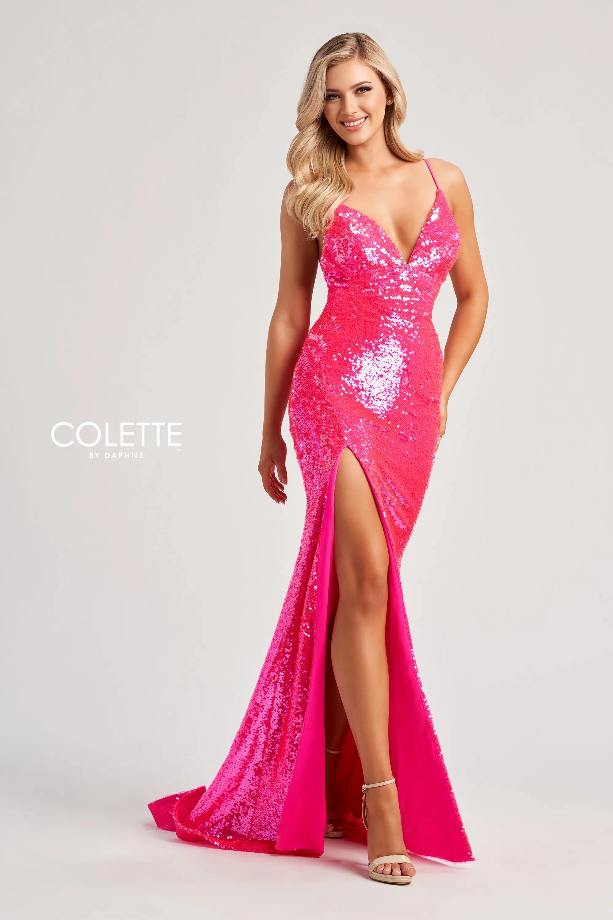 Warehouse Sale Colette by Daphne CL8070 Long Mermaid Formal Sequin Prom Dress