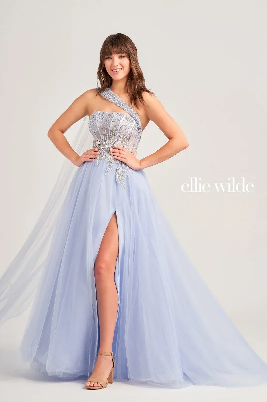 Mega Sale Ellie Wilde EW35090 Prom Long Beaded Ball Gown