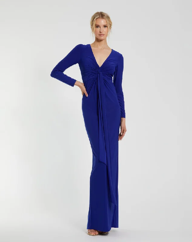 Savings Alert Mac Duggal 44064 Long Sleeve Formal Evening Fitted Dress