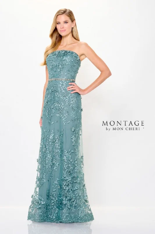 Great Deals Montage 118961 Long Metallic Lace Evening Mother of the Bride Dress