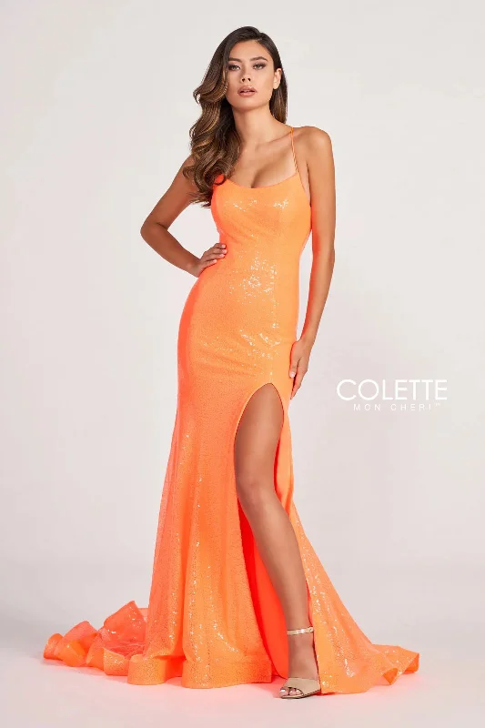 The Best Prices Colette CL2060 Fitted Long Formal Sequin Prom Dress