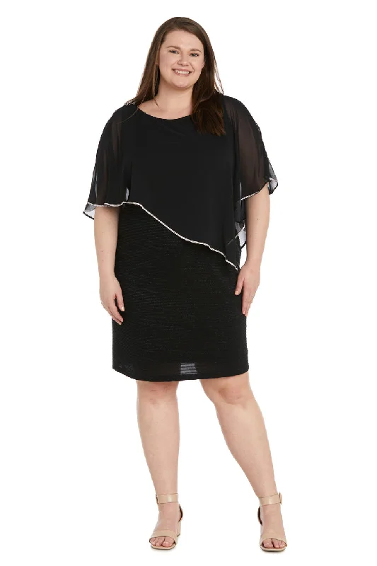 Year-End Sale R&M Richards 97446W Short Plus Size Poncho Dress