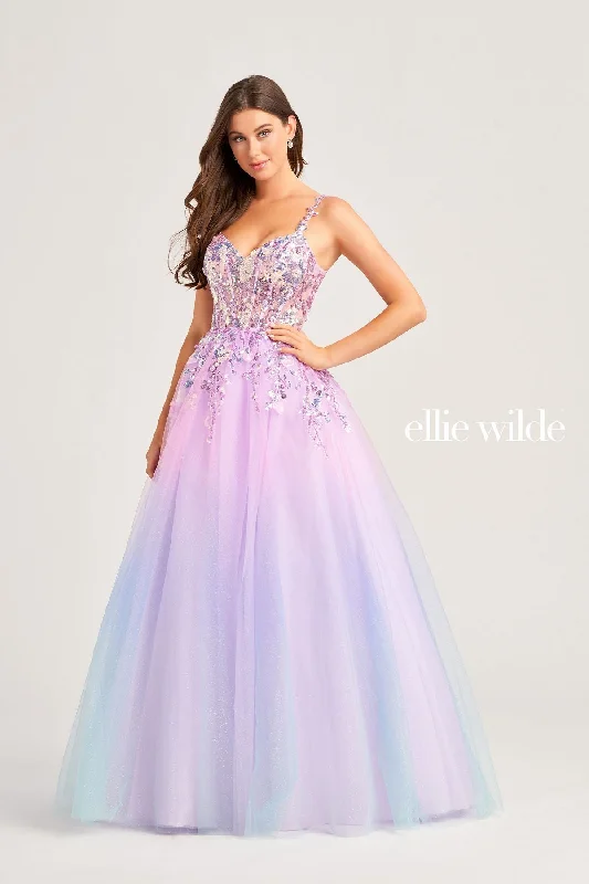 Price Cut Ellie Wilde EW35055 Long Ball Gown Glitter Prom Dress