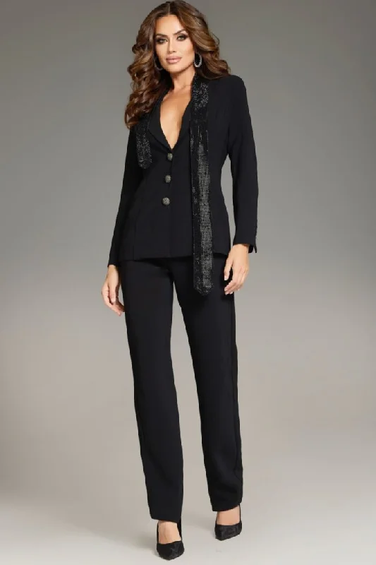 Price Reduction Jovani 39726 Long Beaded Blazer Top Formal Pant Suit