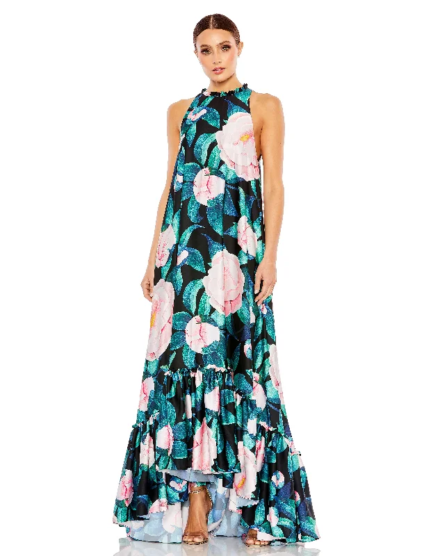 The Best Prices Mac Duggal 11406 High Low Floral Print Formal Evening Dress