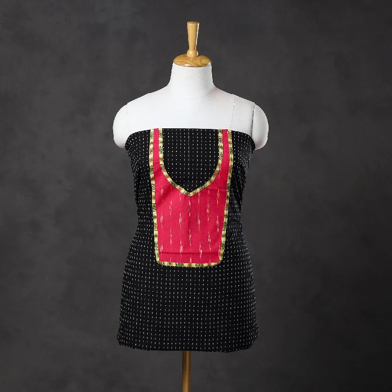 Act Fast Black - Patchwork Cotton Jacquard Kurta Material (3m) 13