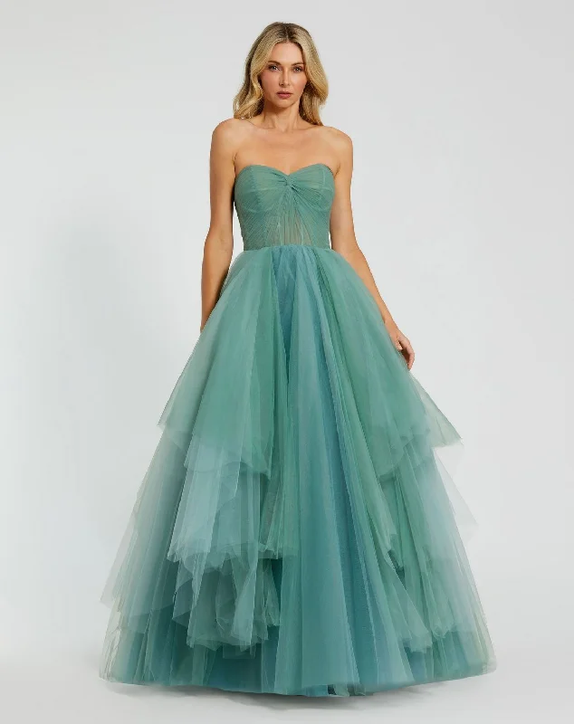 Quick Sale Mac Duggal 20772 Long Ruffle Prom Ballgown