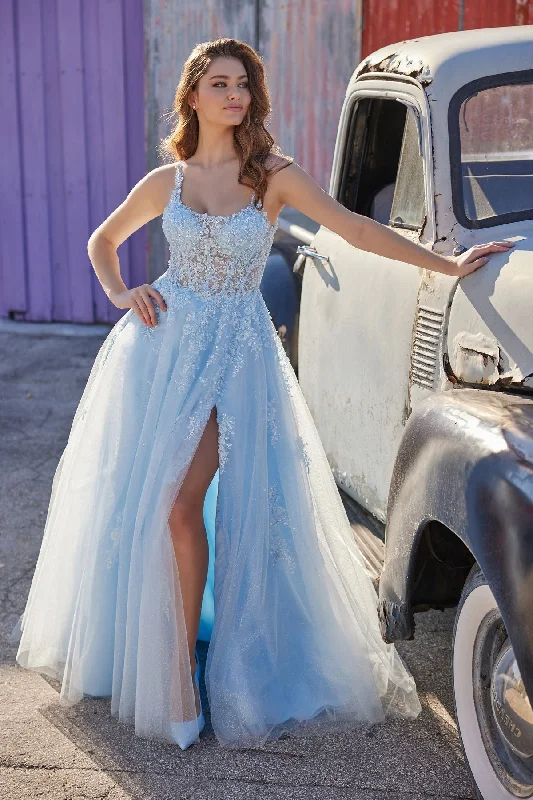 Seasonal Sale Ellie Wilde EW35118 Prom Ball Gown Glitter Formal Long Dress