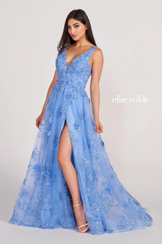 Incredible Offers Ellie Wilde EW34121 Long A Line Prom Dress