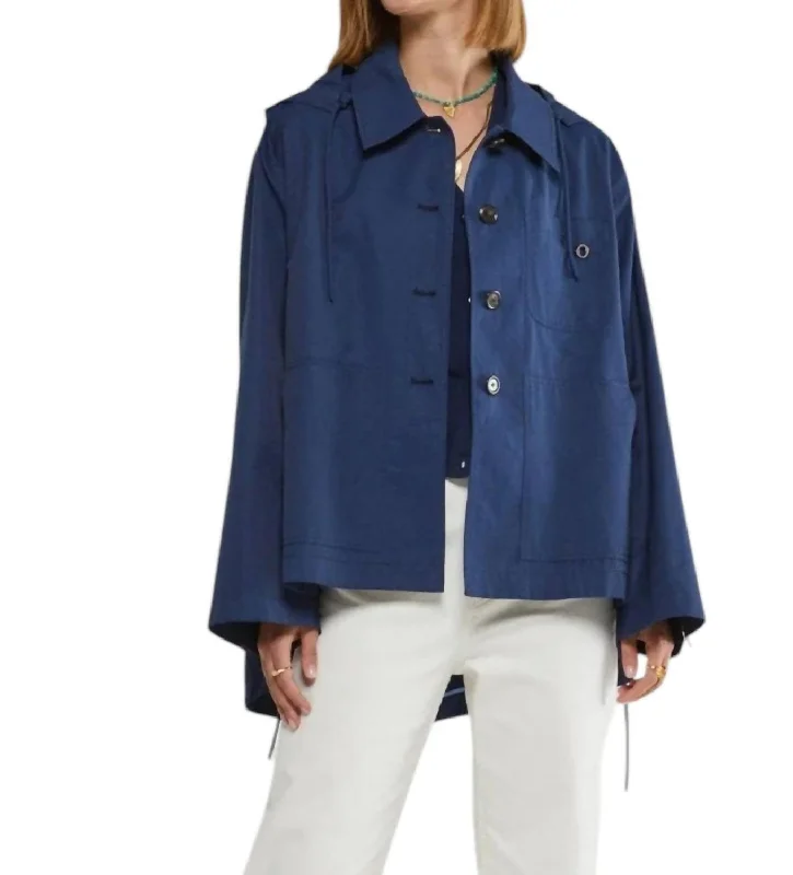 Mega Deal Short Raincoat In Blue