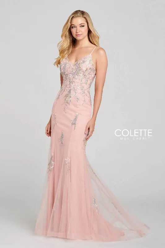 Factory Direct Sale Colette CL12110 Fitted Floral Prom Long Formal Dress