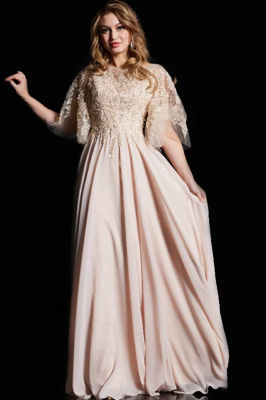 Final Clearance Jovani 38622 Long Formal A Line Beaded Mother of the Bride Dress