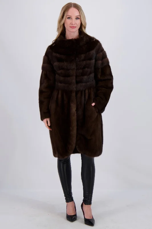 Special Price MINK SHORT COAT WITH SABLE
