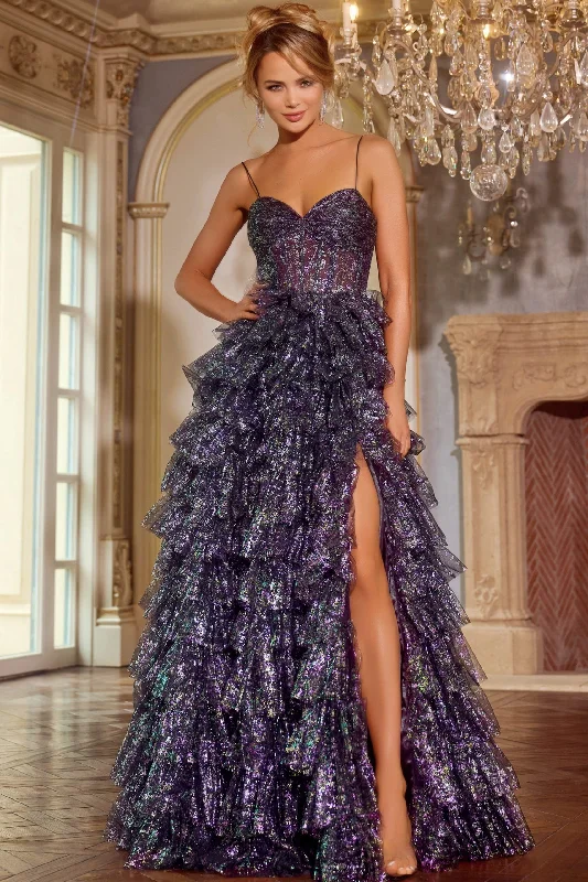 Epic Deals Jovani 39305 Formal Long Glitter Ball Gown Ruffled Prom Dress