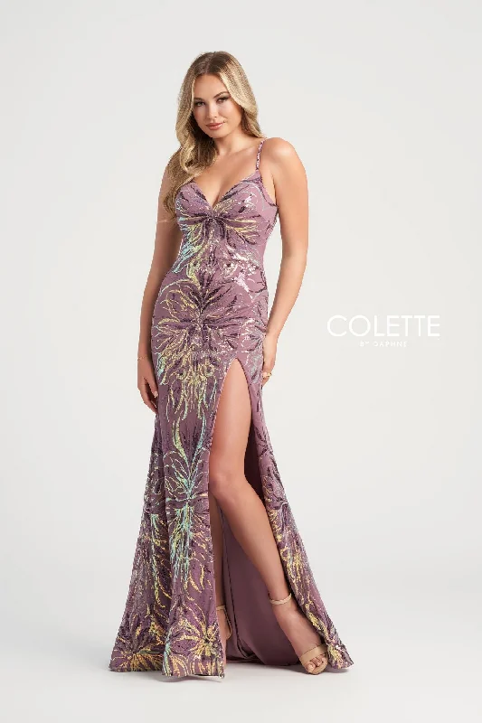 Hurry In Colette CL5195 Fitted Formal Sequin Long Prom Dress