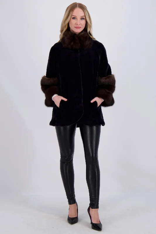 Markdowns SHEARED MINK JACKET W/ SABLE