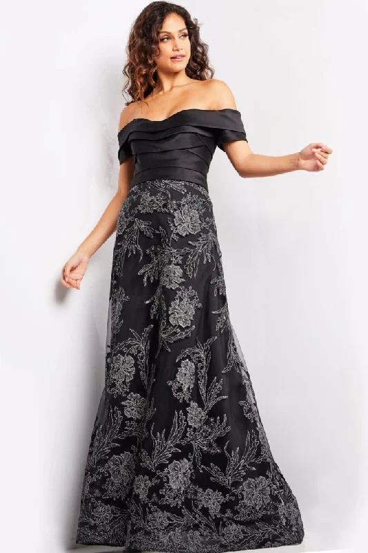 Special Offer Jovani 26186 Long A Line Formal Off Shoulder Evening Dress