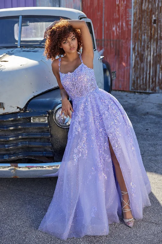 Special Offer Ellie Wilde EW35114 Long Glitter Ball Gown Pocket Prom Dress