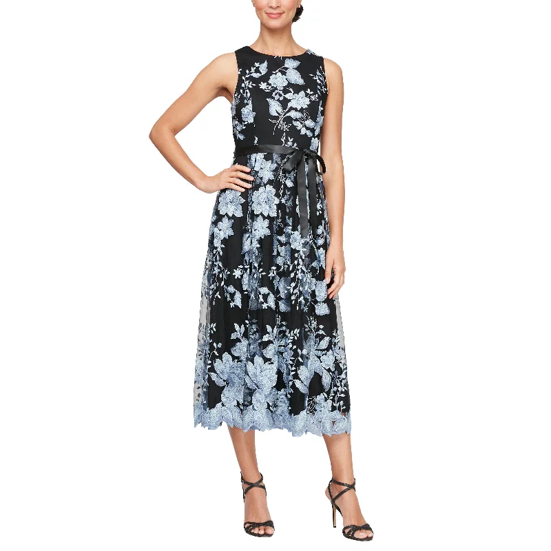 Deep Discounts Alex Evenings 51171186 Short Cocktail Midi Length Floral Dress