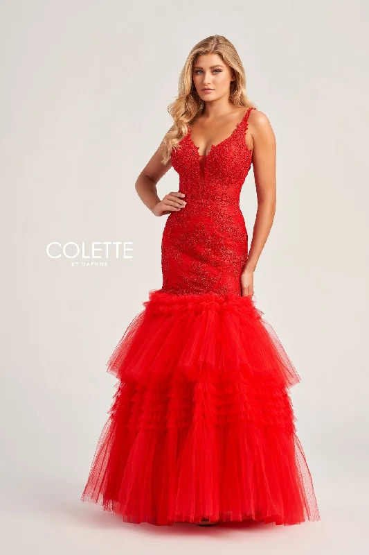Big Discounts Colette CL5162 Glitter Prom Long Applique Formal Trumpet Dress