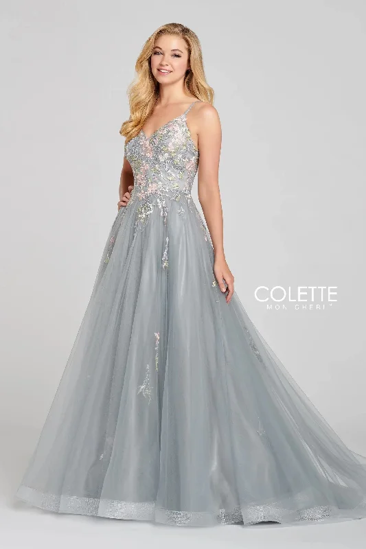 Act Fast Colette CL12138 Applique Long Formal Prom Dress