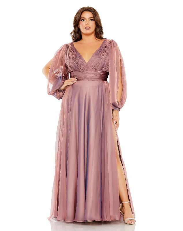 While Supplies Last Mac Duggal 68431 Long Sleeve Formal Plus Size Dress