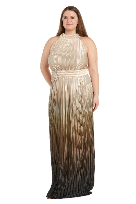 Sale Event R&M Richards 6606W Pleated Long Formal Plus Size Ombre Dress