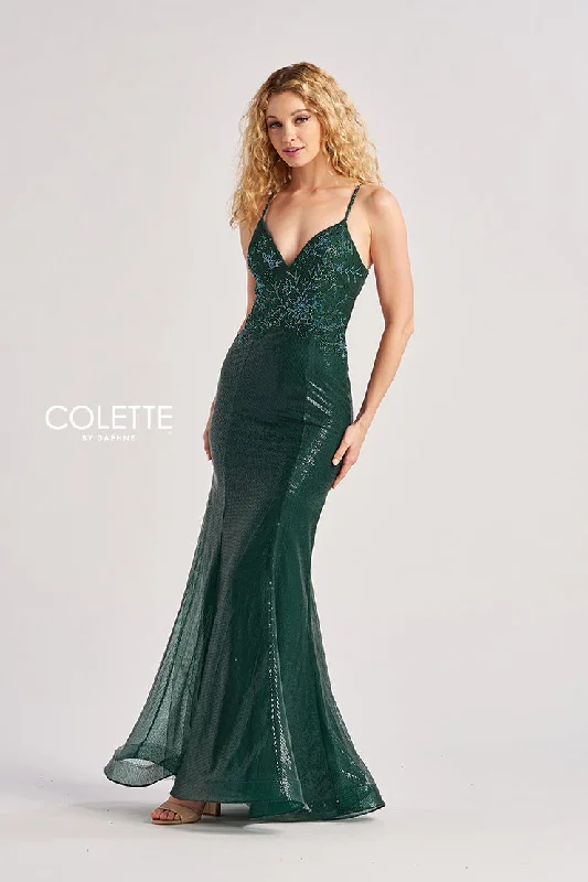 Special Offer Colette by Daphne CL8585 Metallic Long Mermaid Sequin Prom Dress